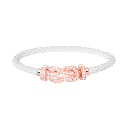 [Kismet Jewels ]CHANCE LARGE 8 FIGURE BUCKLE FULL DIAMOND BRACELET ROSE GOLD