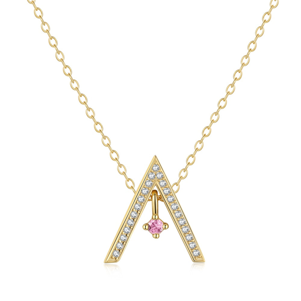 [Kismet Jewels ]Sparkling "A" Shape Necklace