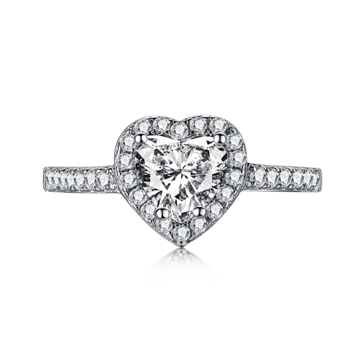 [Kismet Jewels ]Eternity Splashy Romantic Heart Shape Lover Ring