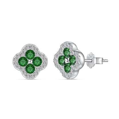 [Kismet Jewels ]Four-Leaf Clover Flower Shaped Earrings