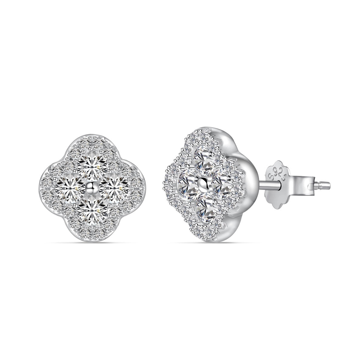 [Kismet Jewels ]Four-Leaf Clover Flower Shaped Earrings