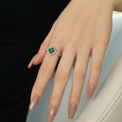 [Kismet Jewels ]Four Leaf Clover Flower Design Ring
