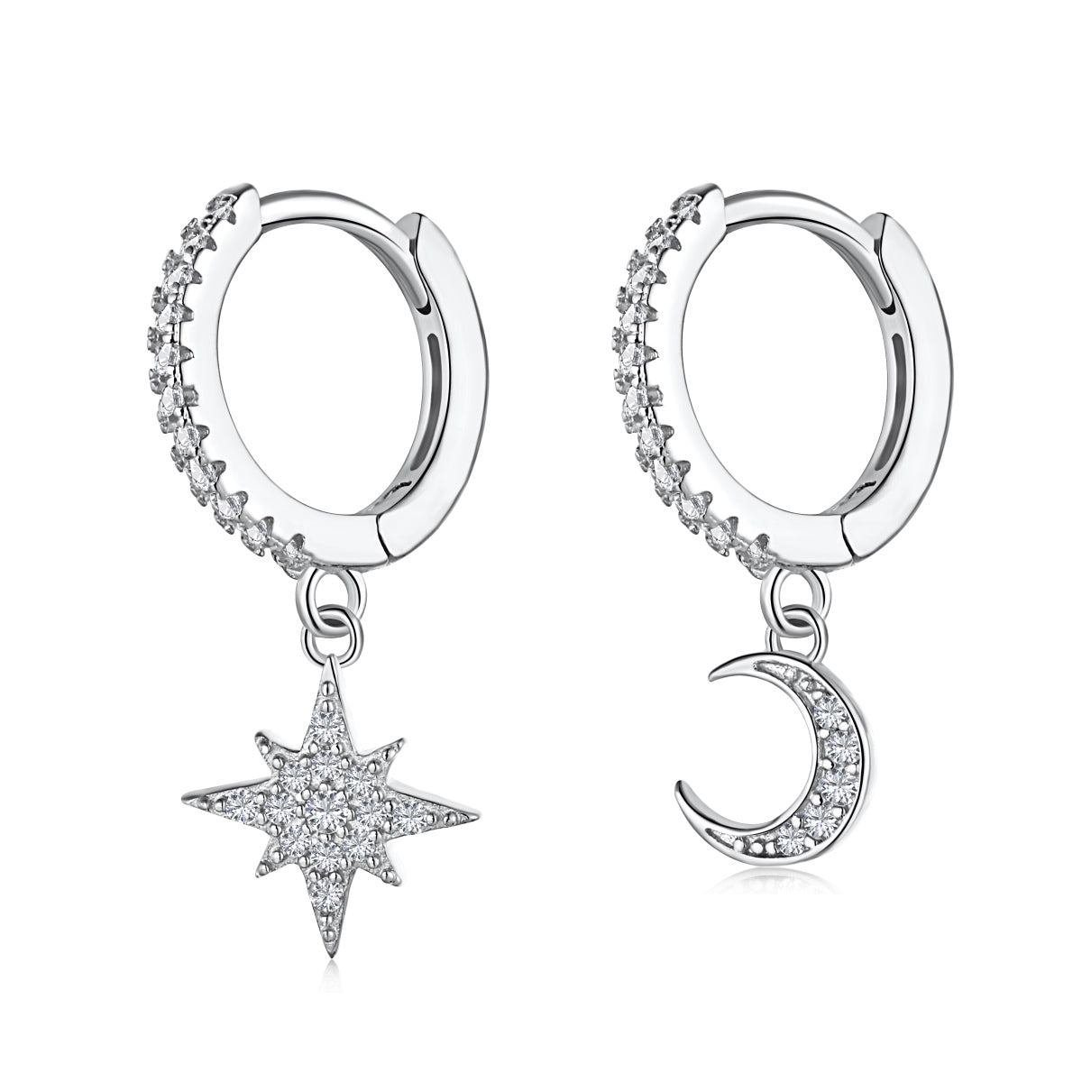 [Kismet Jewels ]Star and Moon Asymmetric Earrings