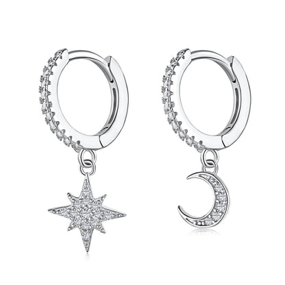 [Kismet Jewels ]Star and Moon Asymmetric Earrings