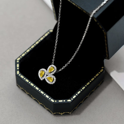 [Kismet Jewels ]Elegant Flower Shape Pear Cut Necklace