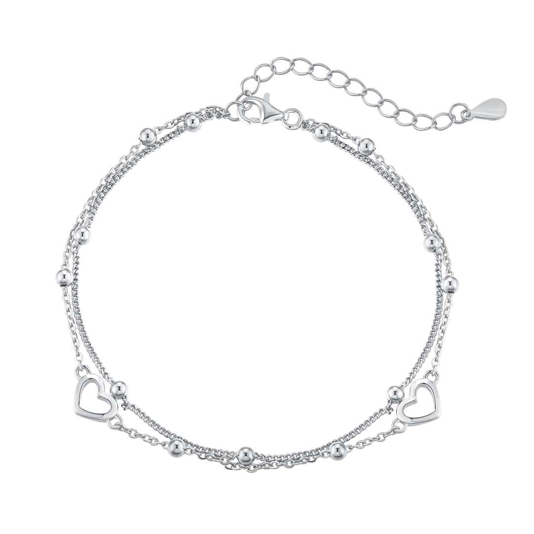 [Kismet Jewels ]Dainty Double Layer Love Heart Bracelet