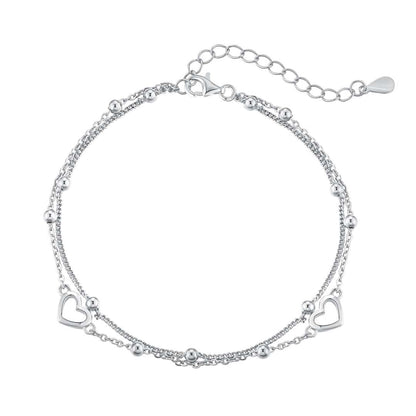 [Kismet Jewels ]Dainty Double Layer Love Heart Bracelet