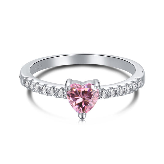 [Echo Fine ]0.5 Carat CaratEternity Charming Heart Shape Lover Ring