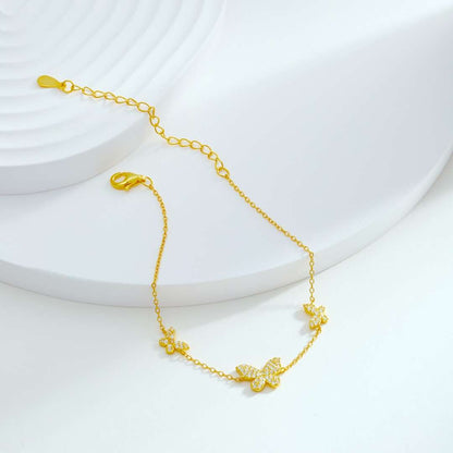 [Kismet Jewels ]Delicate Butterfly Pendant Bracelet