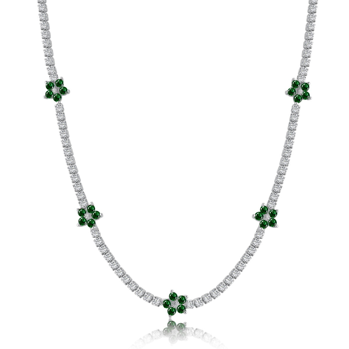 [Echo Fine ]Luxurious Colorful Flower Tennis Necklace