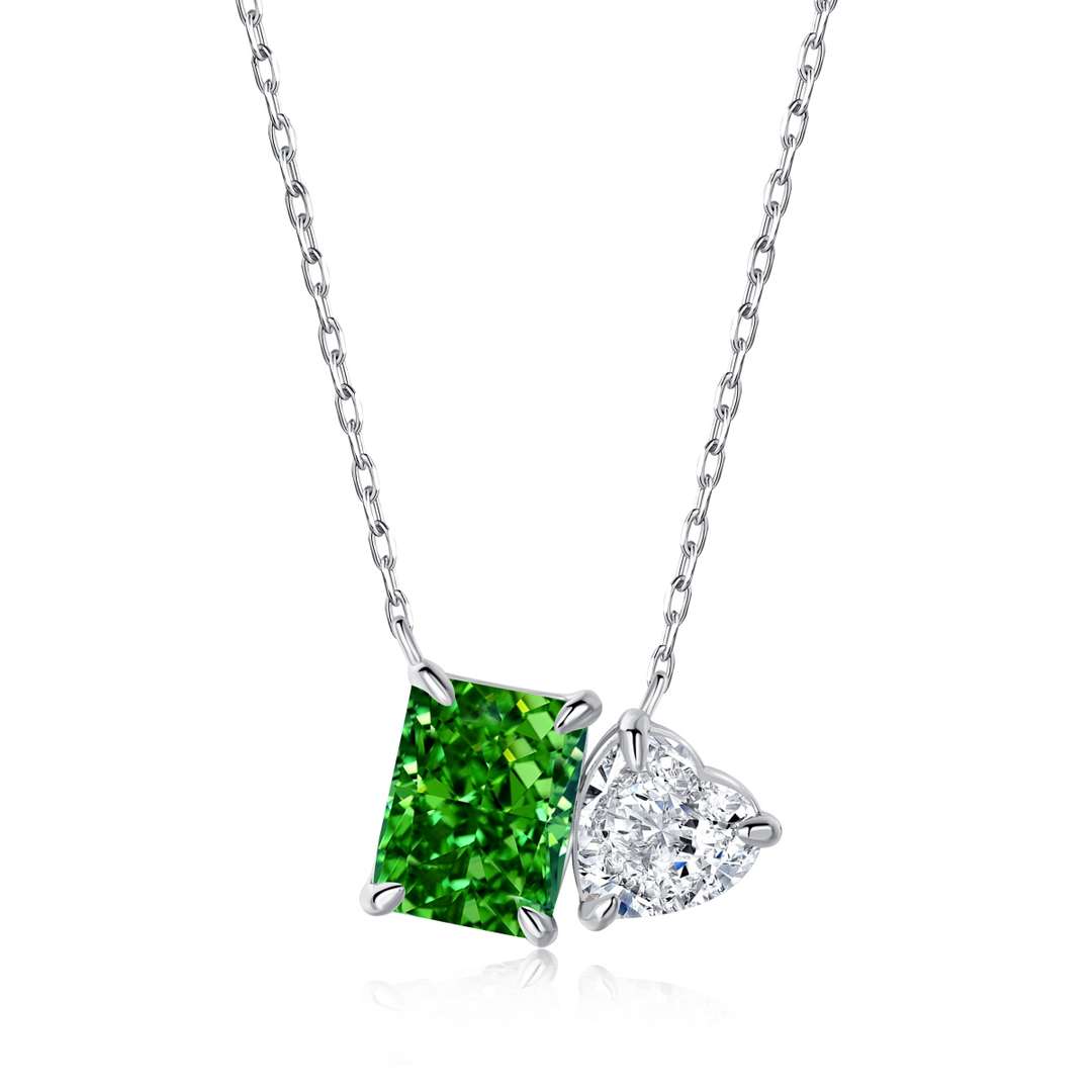 [Kismet Jewels ]Dazzling Square & Heart Shape Necklace