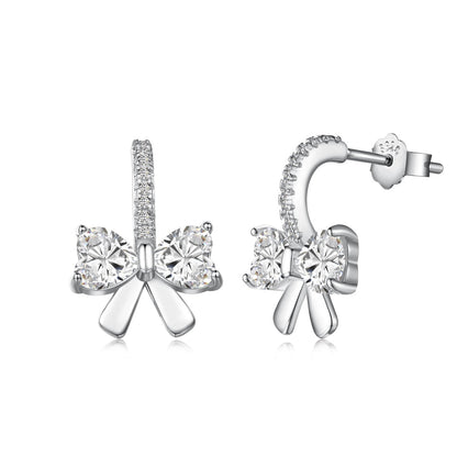 [Kismet Jewels ]Exquisite Earrings With Heart-Shaped Bow Design
