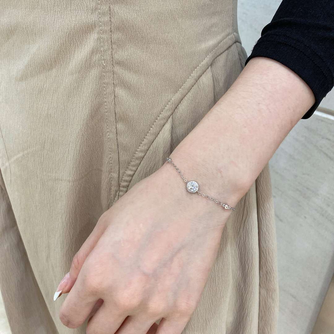 [Kismet Jewels ]Dazzling Round Cut Shape Bracelet