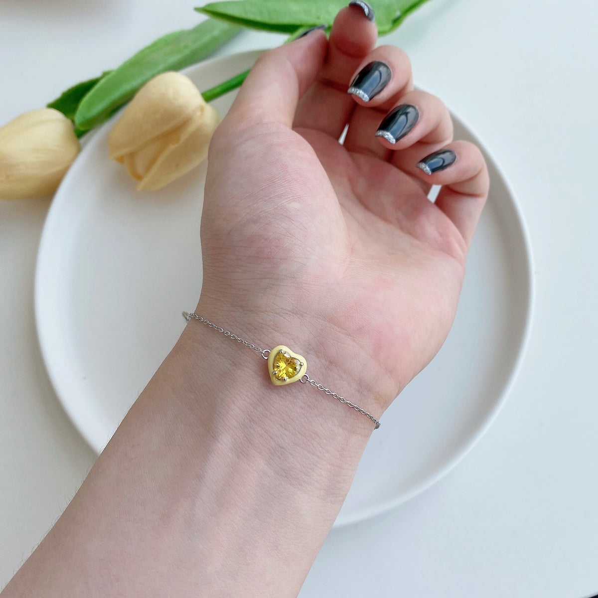 [Kismet Jewels ]Sparkling Romantic Heart Shape Lover Bracelet