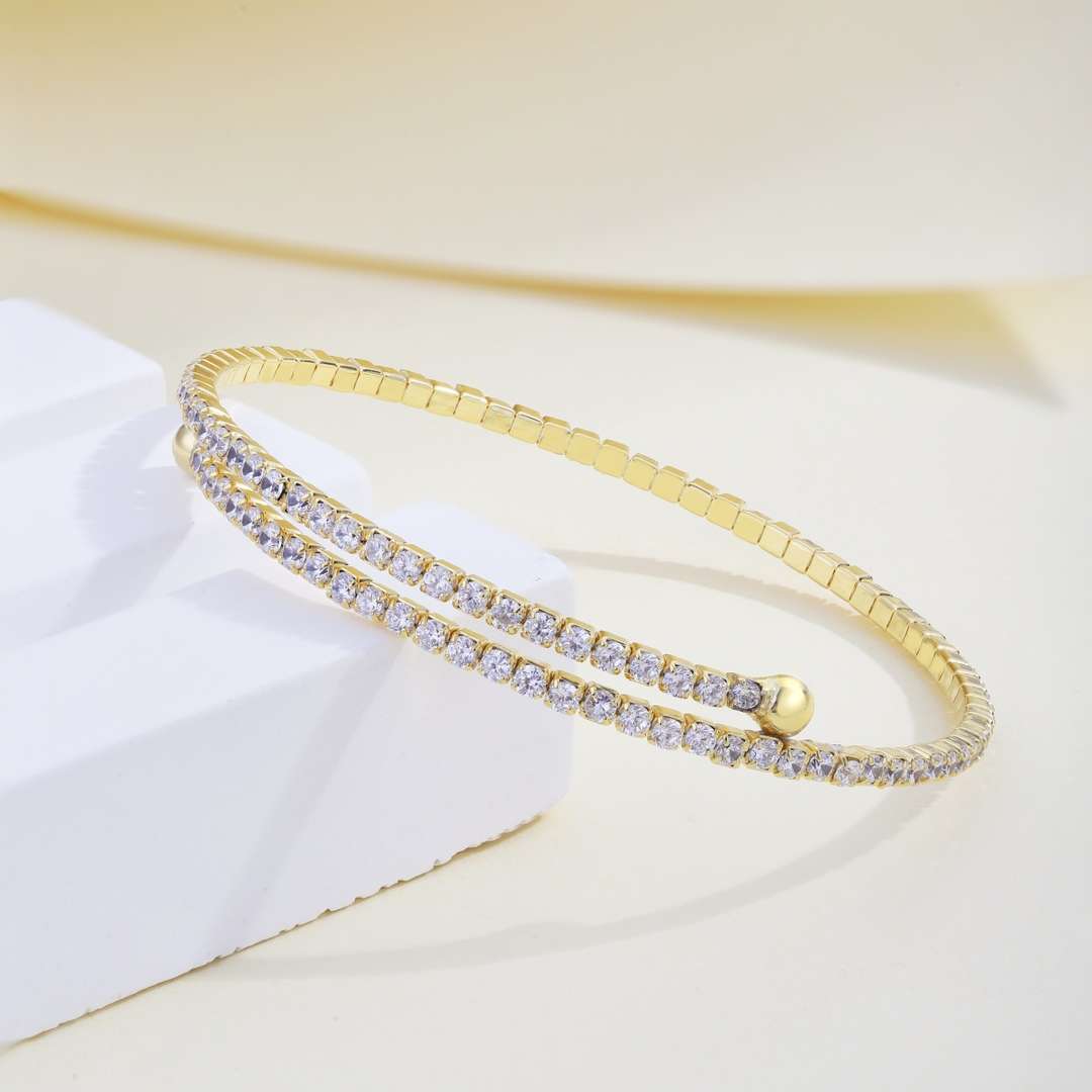 [Kismet Jewels ]Row of Diamonds Round Fashion Bracelet