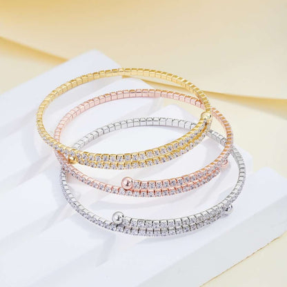 [Kismet Jewels ]Row of Diamonds Round Fashion Bracelet