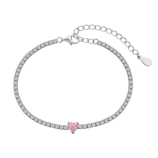 [Echo Fine ]0.5 Carat Elegant Romantic Heart Shape Lover Bracelet