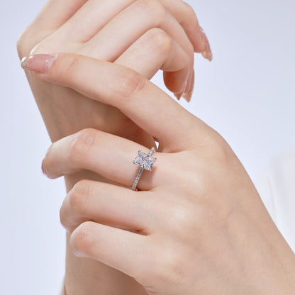 [Kismet Jewels ]2.0 Carat Dazzling Sparkling Radiant Cut Party Ring