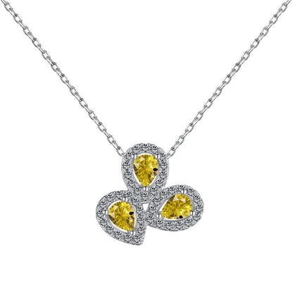 [Kismet Jewels ]Elegant Flower Shape Pear Cut Necklace