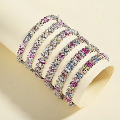 [Kismet Jewels ]Ornate Sparkling Round Cut Party Bracelet