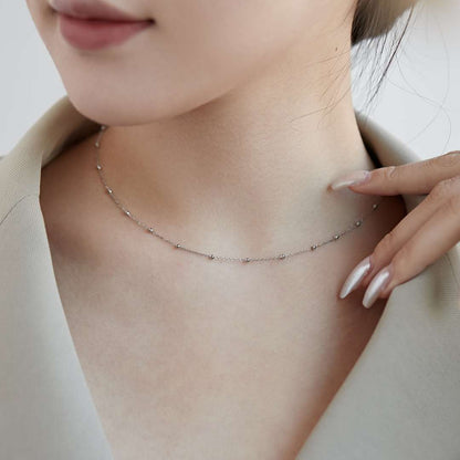 [Kismet Jewels ]Small Bead Clavicle Chain Simple Necklace