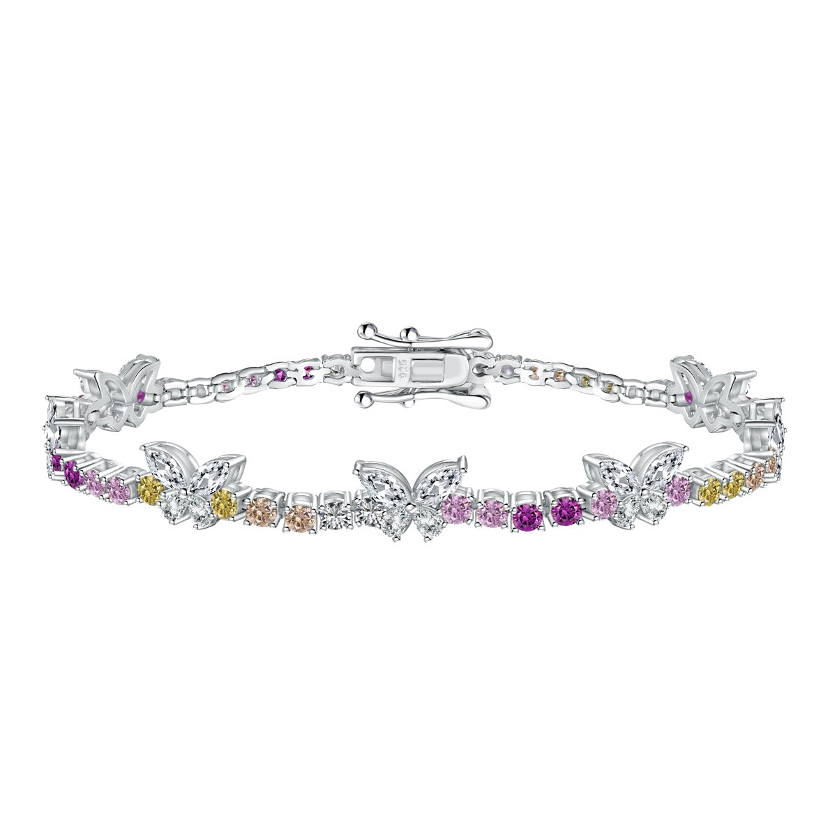 [Echo Fine ]Ornate Colorful Butterfly Shape Round Cut Daily Bracelet