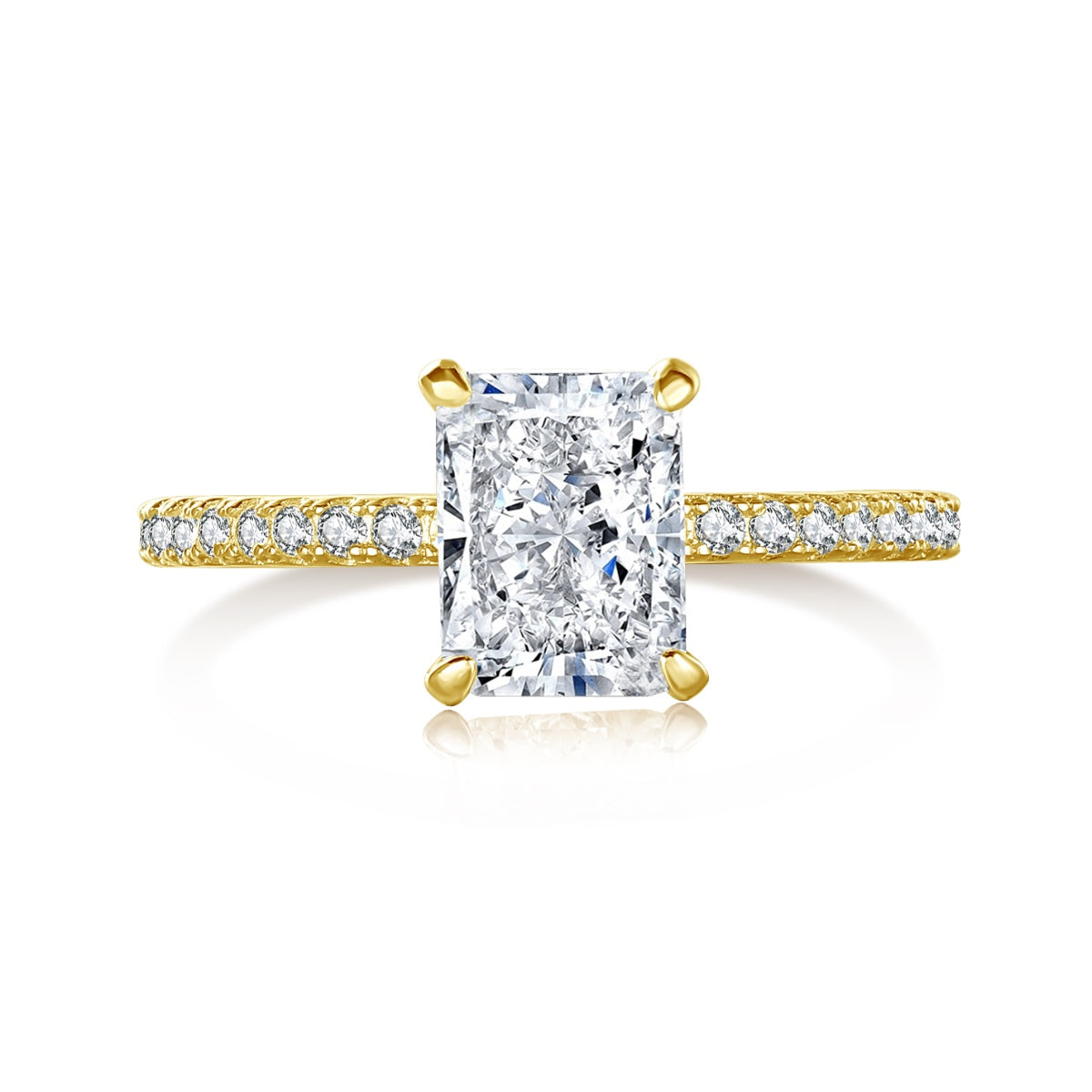 [Kismet Jewels ]2.0 Carat Dazzling Sparkling Radiant Cut Party Ring