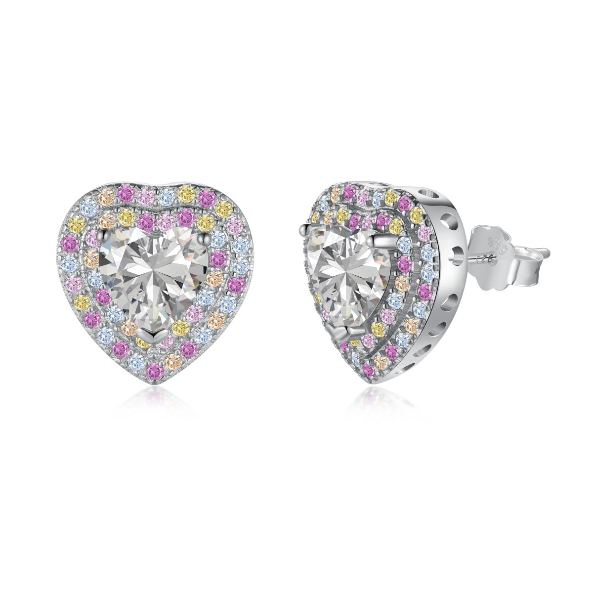 [Echo Fine ]Dazzling Heart Shape Lover Earrings