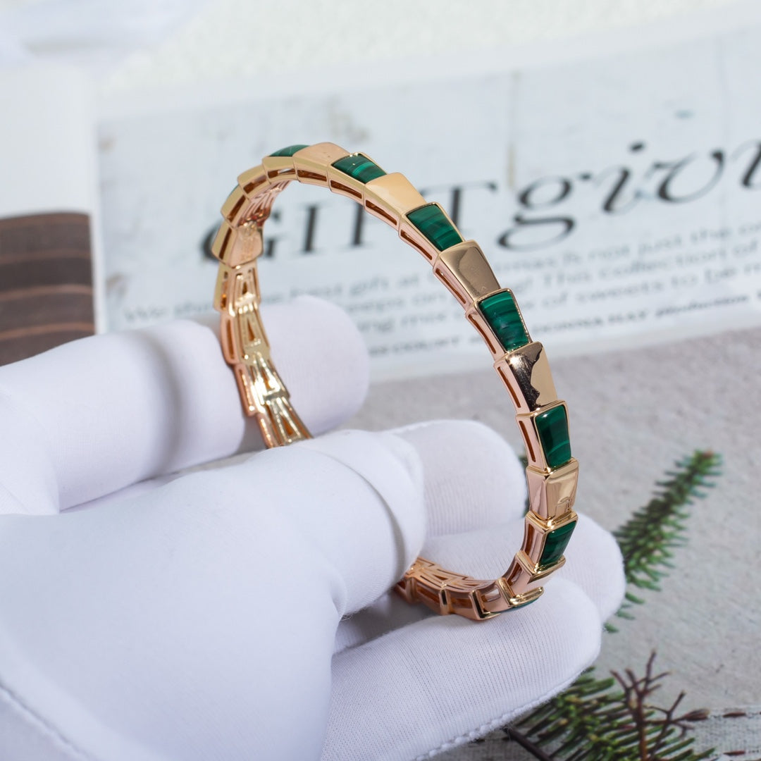 [Kismet Jewels ]SERPENTI BRACELET PINK GOLD MALACHITE