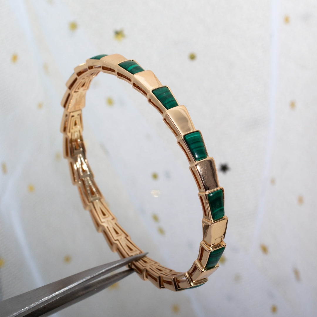 [Kismet Jewels ]SERPENTI BRACELET PINK GOLD MALACHITE