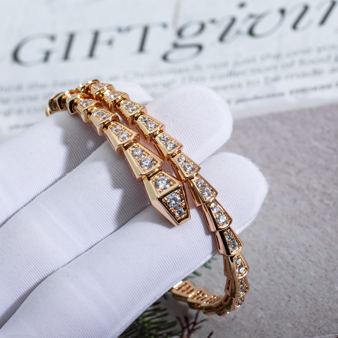 [Kismet Jewels ]SERPENTI BRACELET 6.8MM PINK GOLD DIAMOND