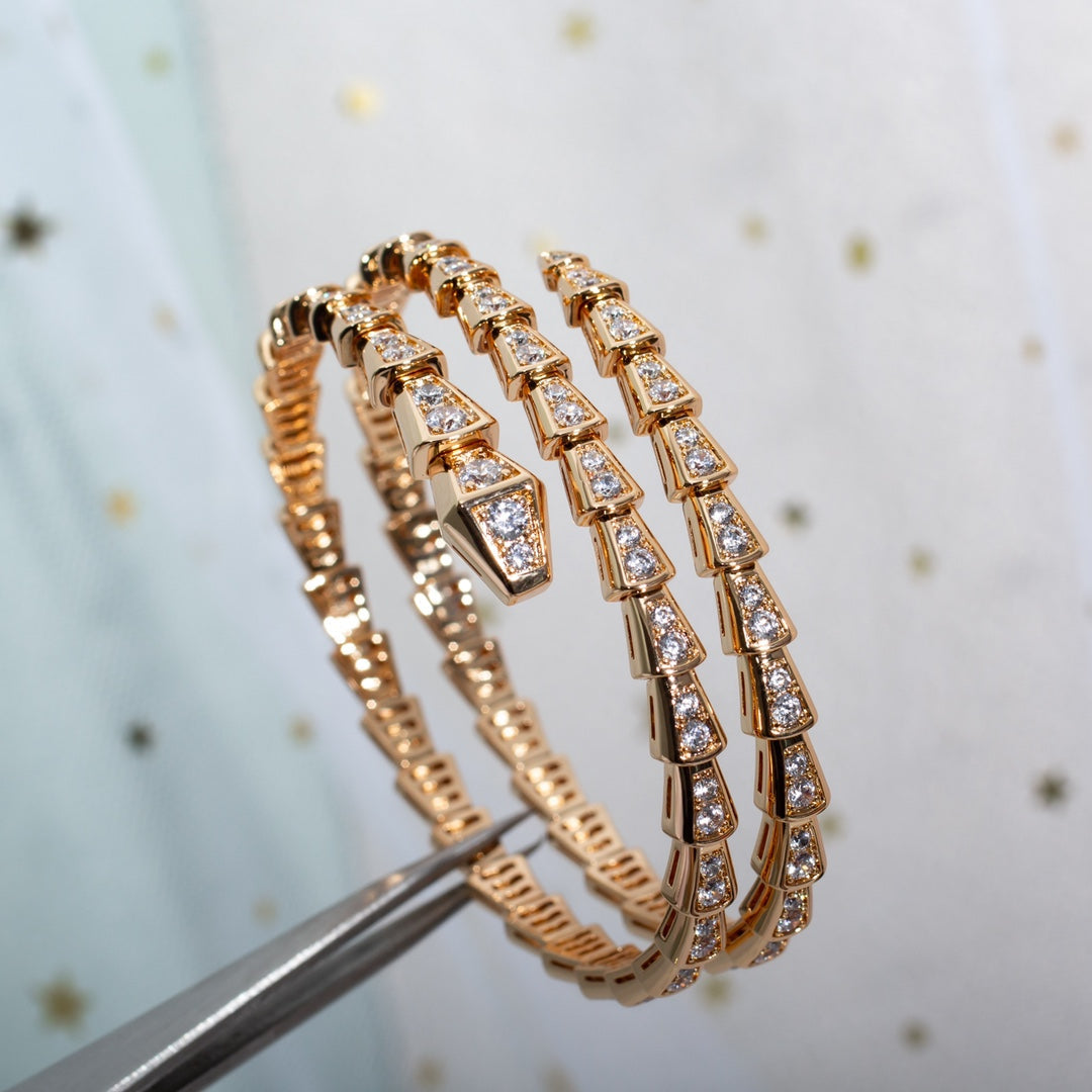 [Echo ]SERPENTI BRACELET PINK GOLD DIAMOND DOUBLE ROW