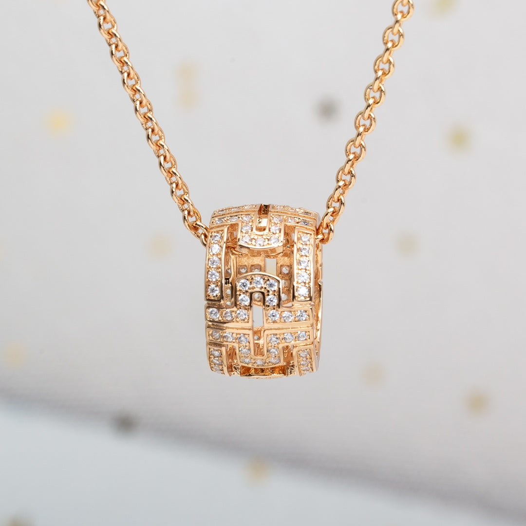 [Kismet Jewels ]PARENTESI NECKLACE PINK GOLD DIAMOND