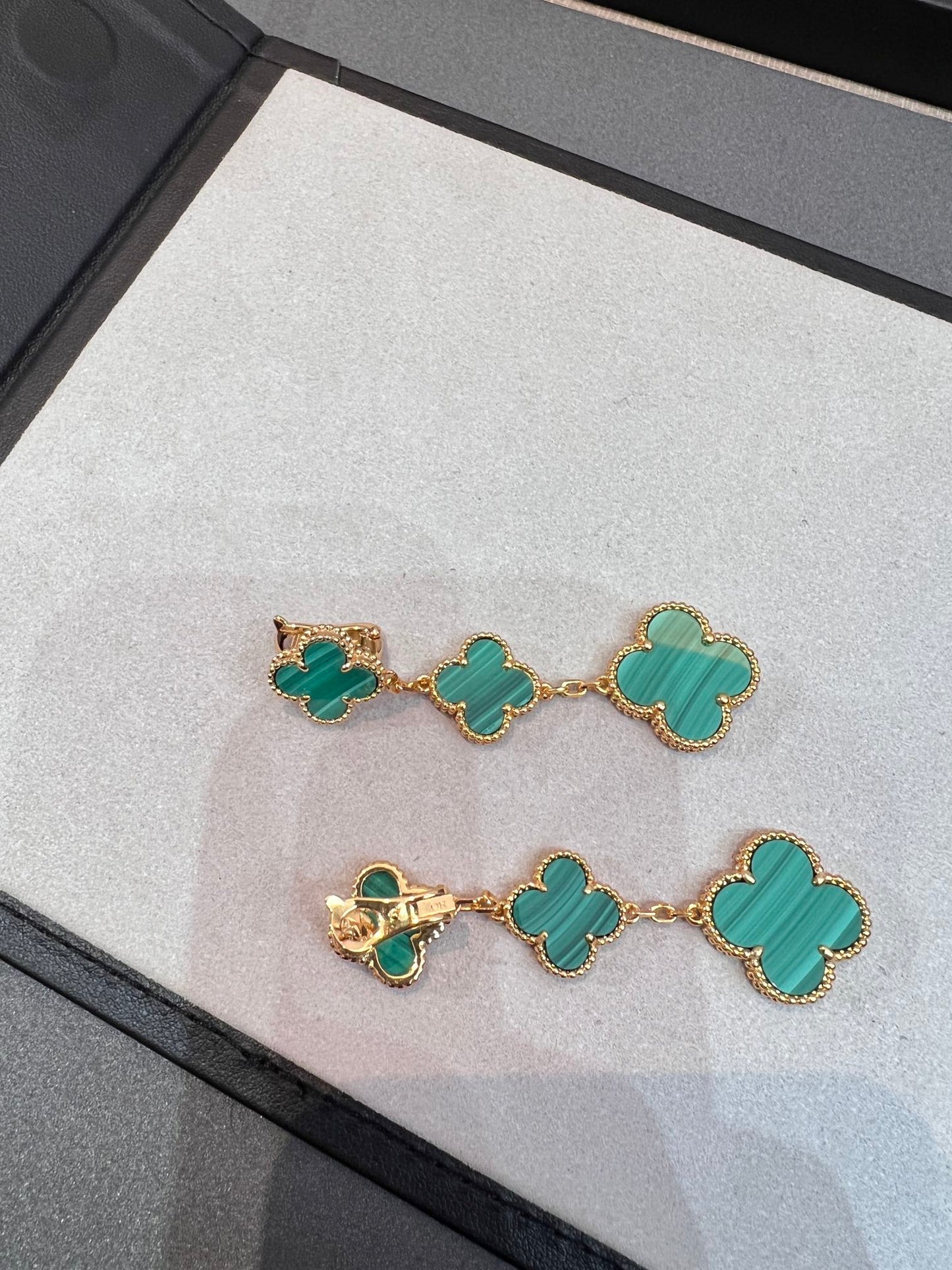 [Kismet Jewels ]CLOVER MALACHITE 3 MOTIFS GOLD