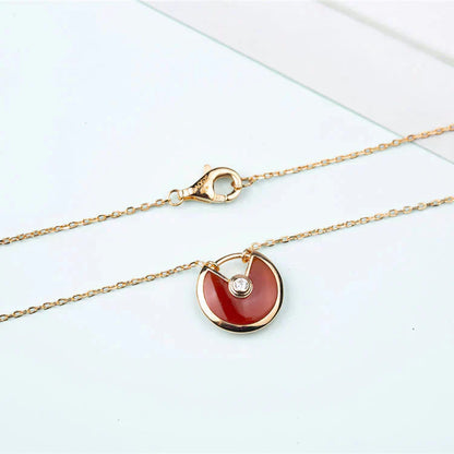 [Kismet Jewels ]AMULETTE GOLD CARNELIAN ONYX NECKLACE