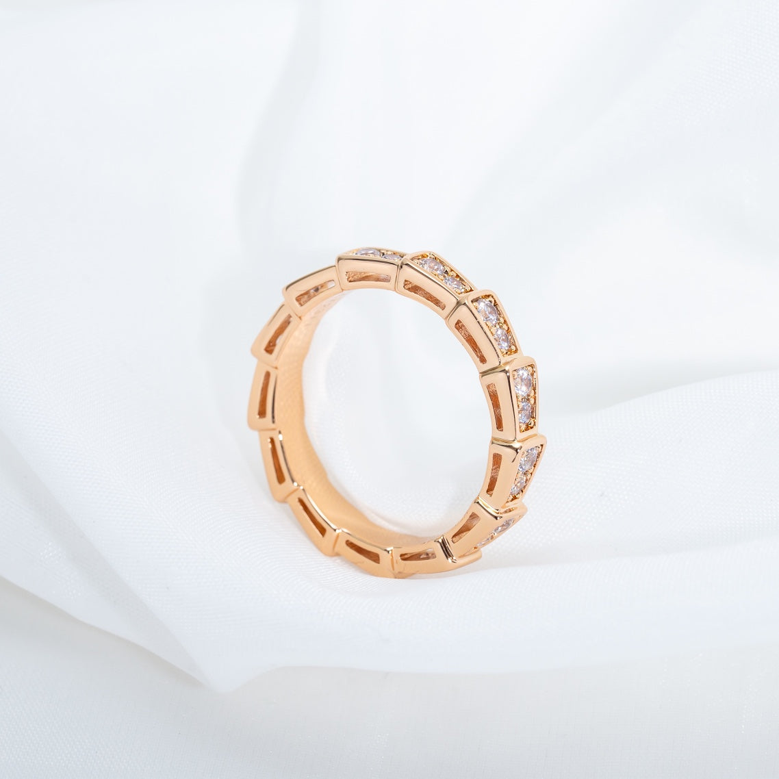 [Kismet Jewels ]SERPENTI RING PINK GOLD DIAMOND PAVED 3MM
