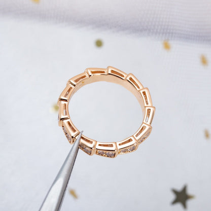 [Kismet Jewels ]SERPENTI RING PINK GOLD DIAMOND PAVED 3MM