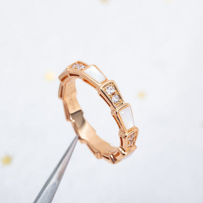 [Kismet Jewels ]SERPENTI RING PINK GOLD DIAMOND MOP 3MM
