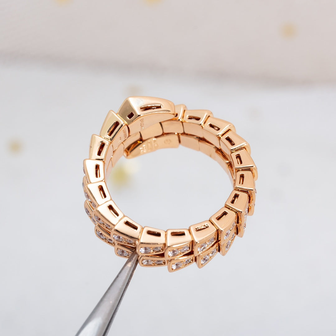[Kismet Jewels ]SERPENTI RING PINK GOLD DIAMOND DOUBLE ROW