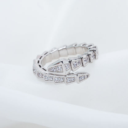 [Kismet Jewels ]SERPENTI RING SILVER DIAMOND PAVED 4MM