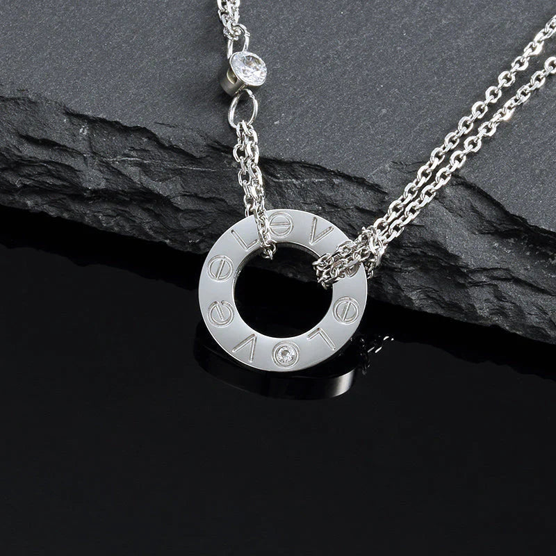 [Kismet Jewels ]LOVE NECKLACE 16MM 2 DIAMONDS