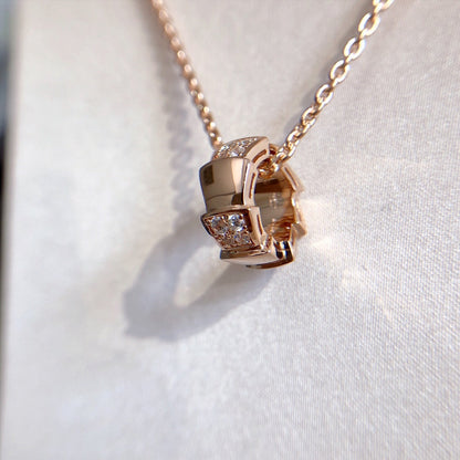 [Kismet Jewels ]SERPENTI PEDANT DIAMOND PINK GOLD NECKLACE
