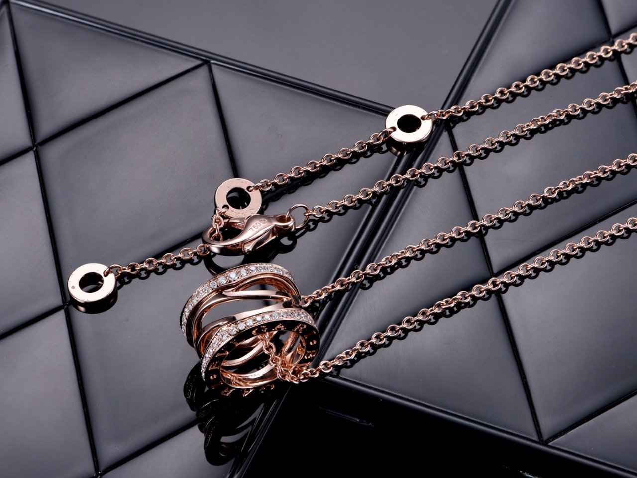 [Kismet Jewels ]ZERO 1 PINK GOLD DIAMOND OPEN NECKLACE