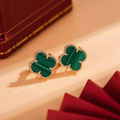 [Kismet Jewels ]CLOVER MEDIUM 1 MOTIFS MALACHITE  EARRINGS