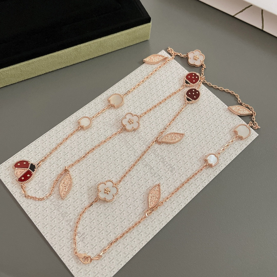 [Kismet Jewels ]LUCKY SPRING 15 MOTIFS ROSE GOLD NECKLACE