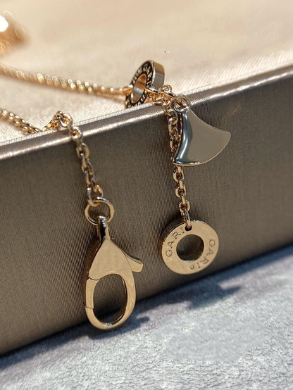 [Kismet Jewels ]DREAM MALACHITE DIAMOND PAVED PINK GOLD NECKLACE