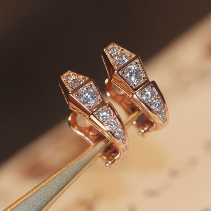[Echo ]SERPENT PINK GOLD DIAMOND EARRINGS