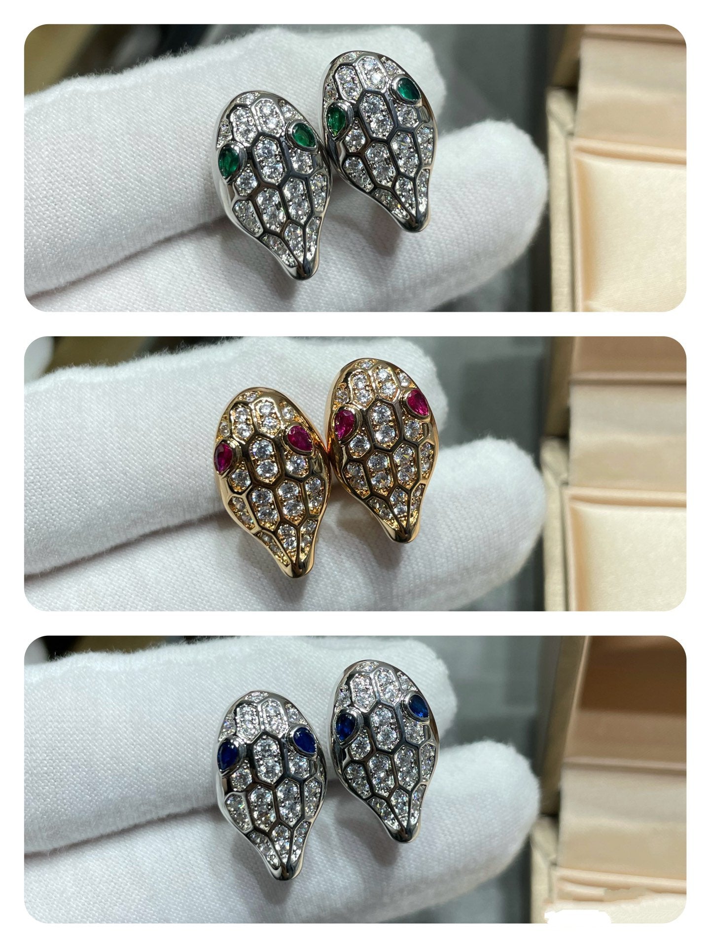 [Kismet Jewels ]SERPENT DIAMOND STUD EARRINGS