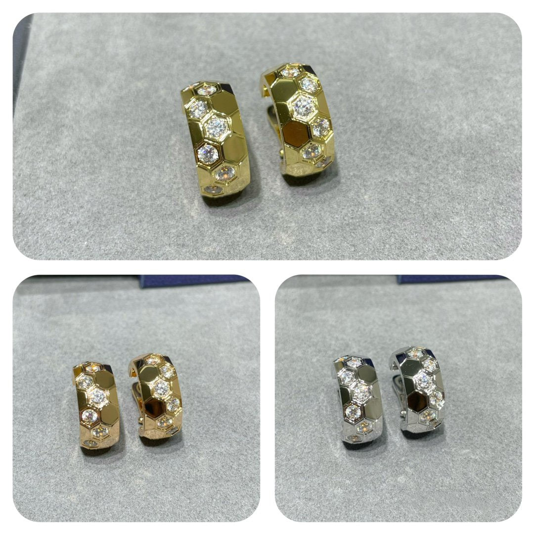 [Kismet Jewels ]BEE LOVE DIAMOND HOOP EARRINGS