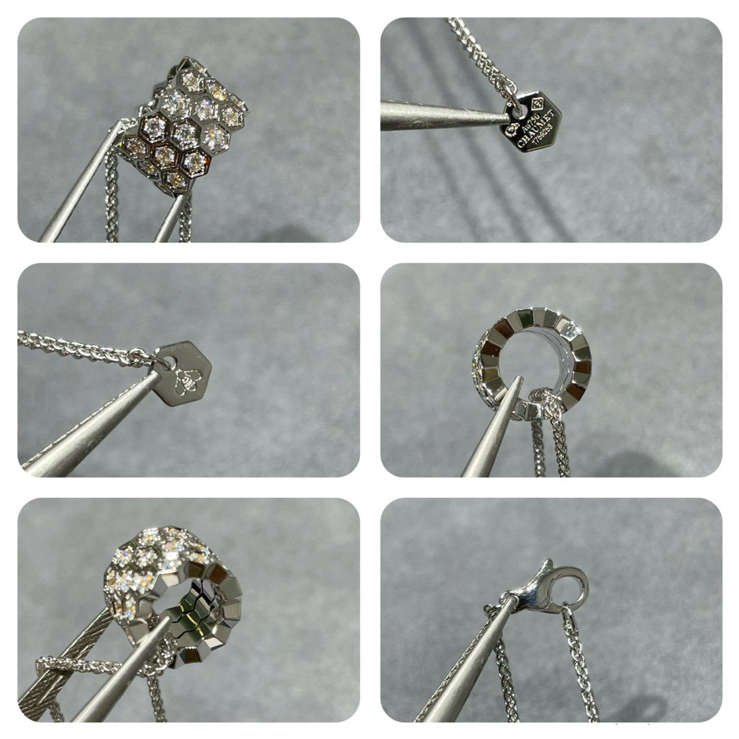 [Echo ]BEE LOVE DIAMOND PAVED 3 ROW NECKLACE
